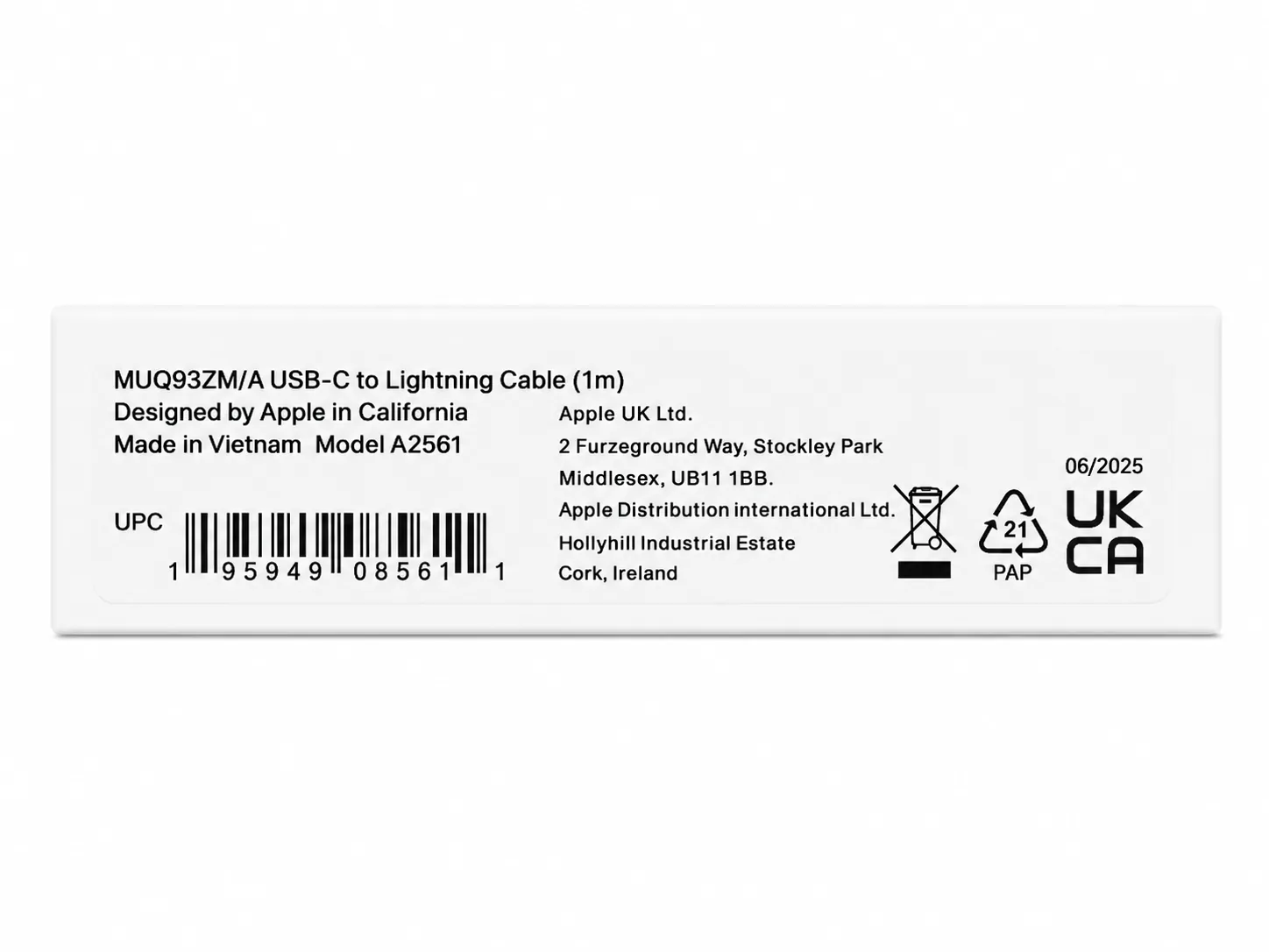 کابل آیفون Lightning- Type-C اورجینال چین