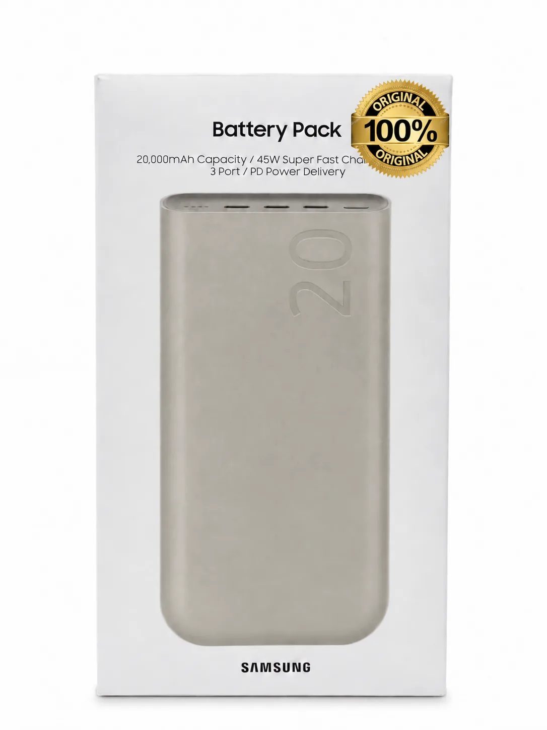 پاوربانک 45w سامسونگ مدل EB-P4520 ظرفیت 20000 میلی آمپر ساعت اورجینال %100